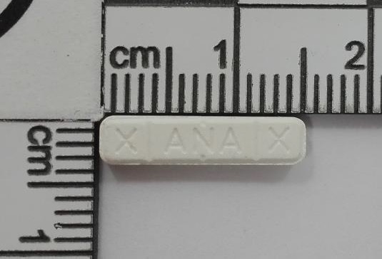 Fake xanax pill and cocaine with a high content of levamisole