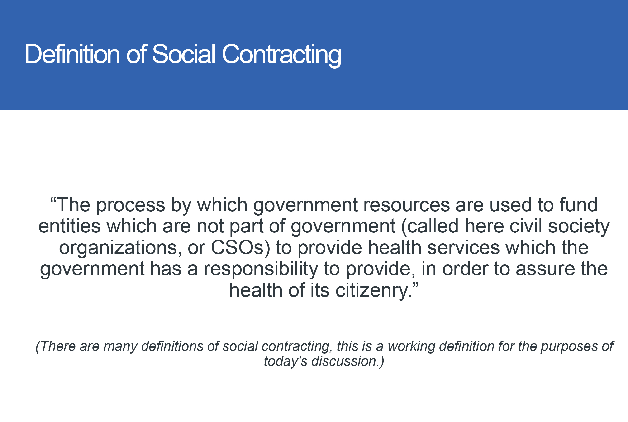 An interesting webinar on social contracting