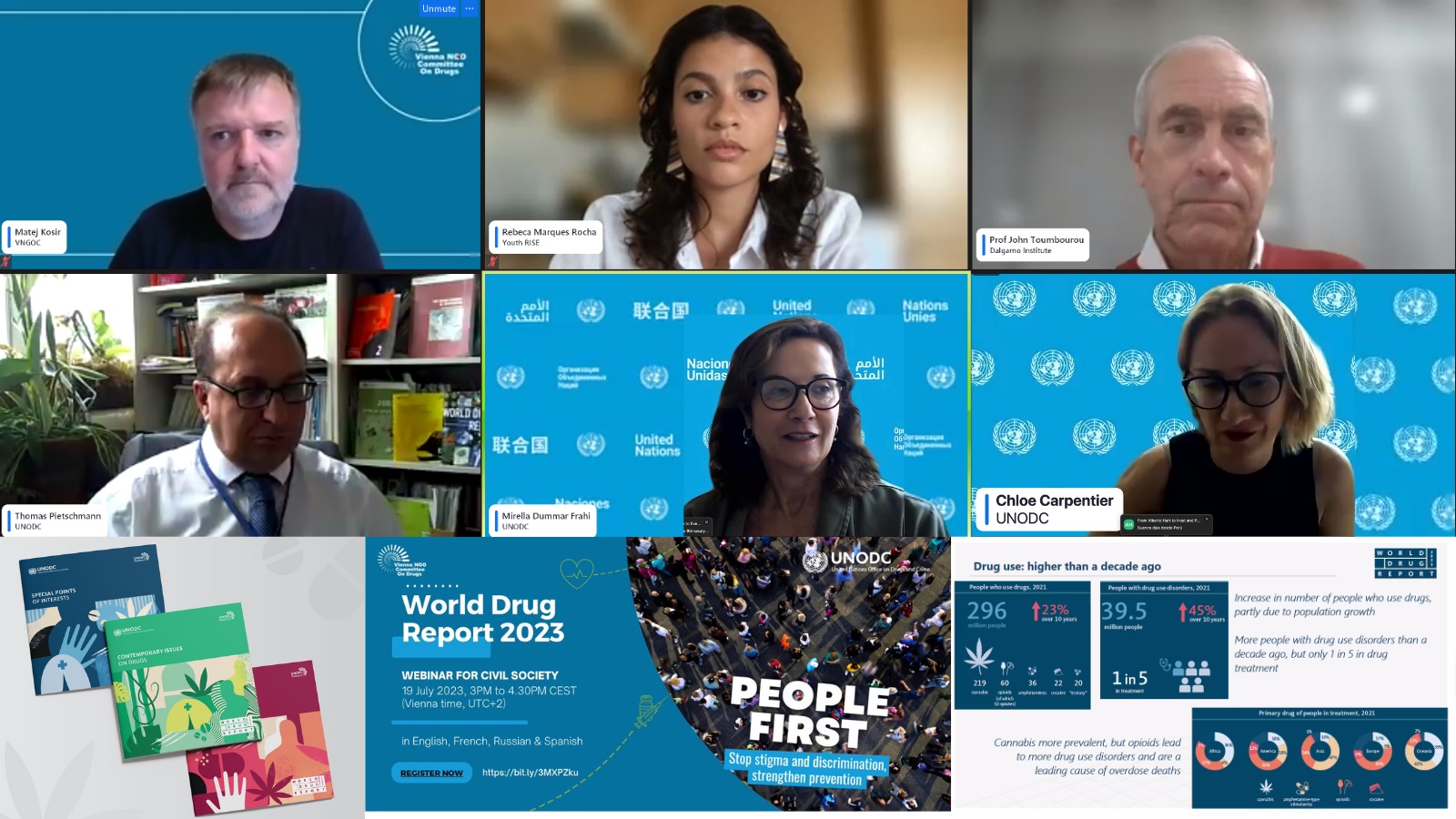 A webinar on the World Drug Report 2023 for civil society